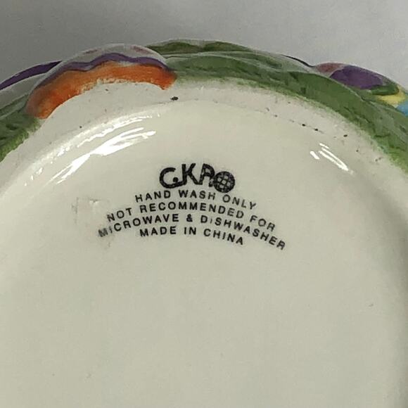 GKA Collector's Rabbit Couple Easter Egg Hunt Water Juice Pitcher Jug 7" Tall - Picture 9 of 11